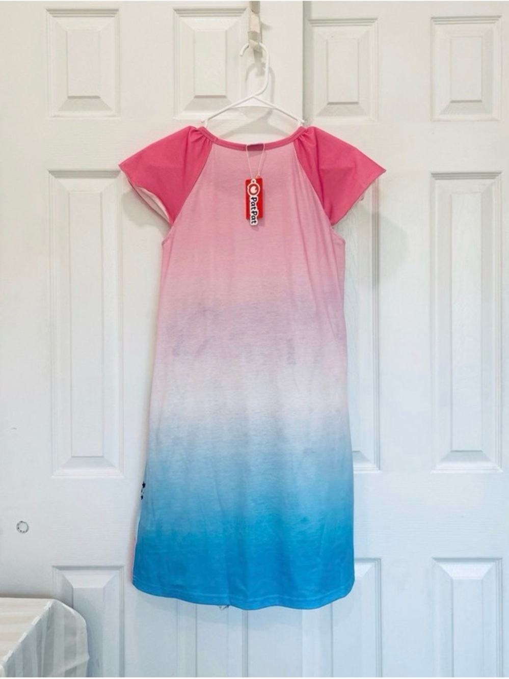 Little Pony Girl 1pc Character Rainbow Pattern Ruffled Sleeves Pajama Dress - Picture 4 of 10